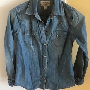 Who A U denim button down